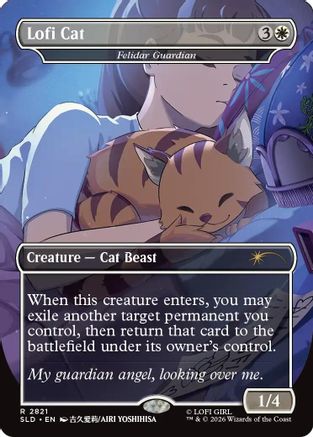 Image of Lofi Cat - Felidar Guardian (SLD-2821) - Secret Lair Drop Series Foil