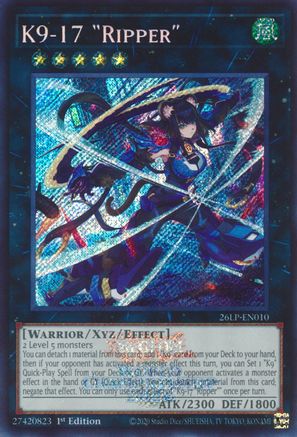 Image of K9-17 Ripper (Emblazoned Secret Rare) (26LP-EN010) - Limited Pack World Championship 2026 1st Edition