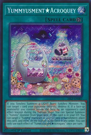 Image of YummyusmentAcroquey (Emblazoned Secret Rare) (26LP-EN007) - Limited Pack World Championship 2026 1st Edition