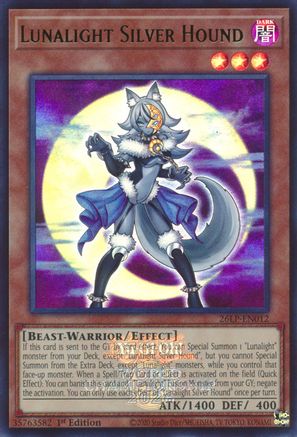Image of Lunalight Silver Hound (Emblazoned) (26LP-EN012) - Limited Pack World Championship 2026 1st Edition
