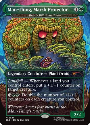 Image of Man-Thing, Marsh Protector - Bristly Bill, Spine Sower (SLD-2621) - Secret Lair Drop Series Foil
