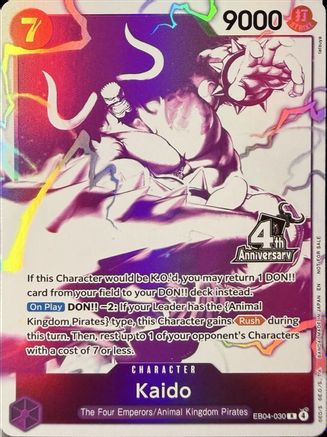 Image of Kaido (4th Anniversary Treasure Campaign Pack) (EB04-030) - One Piece Promotion Cards Foil