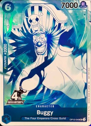 Image of Buggy (4th Anniversary Treasure Campaign Pack) (OP12-049) - One Piece Promotion Cards Foil