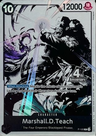 Image of Marshall.D.Teach (4th Anniversary Treasure Campaign Pack) (P-100) - One Piece Promotion Cards Foil