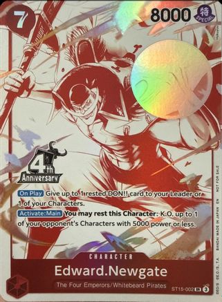 Image of Edward.Newgate (4th Anniversary Treasure Campaign Pack) (ST15-002) - One Piece Promotion Cards Foil