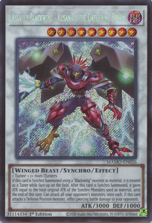 Image of Assault Blackwing - Kusanagi the Gathering Storm (Secret Rare) (MAMO-EN026) - Magnificent Monsters 1st Edition