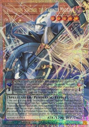 Image of Horoscope Sorcerer, the Stargazer Magician (Starlight Rare) (Extended Art) (MAMO-EN014) - Magnificent Monsters 1st Edition