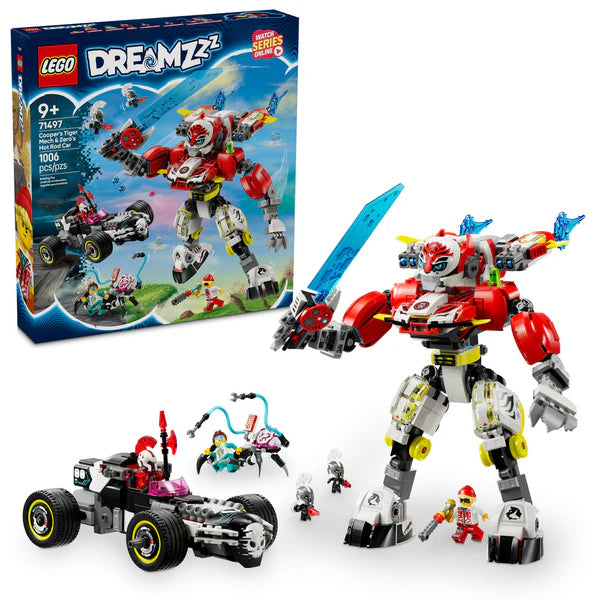 LEGO 71497 Cooper's Tiger Mech & Zero's Hot Rod Car