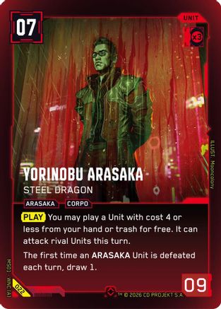 Image of Yorinobu Arasaka - Steel Dragon (022) - Welcome to Night City  Retail Foil