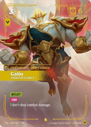 Image of Galio, Indefatigable (T1 Worlds Champion Player Bundle) (T1A 003/005) - Riftbound Promotional Cards Foil
