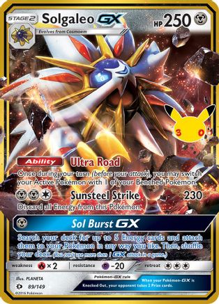 Image of Solgaleo GX 089  - Holofoil ME 30th Celebration Classic Collection - Classic Collection
