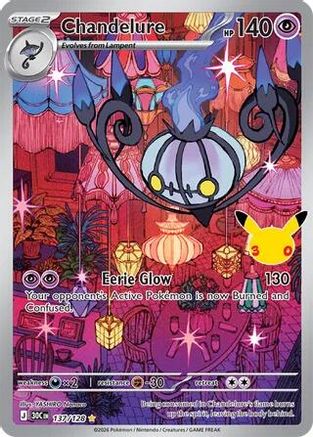 Image of Chandelure 137/128  - Holofoil ME 30th Celebration - Illustration Rare