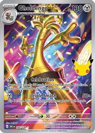 Image of Gholdengo 142/128  - Holofoil ME 30th Celebration - Illustration Rare