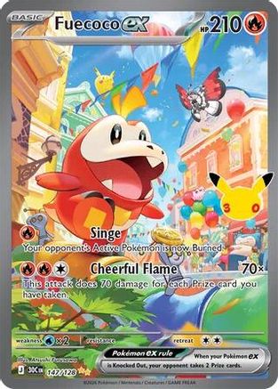 Image of Fuecoco ex 147/128  - Holofoil ME 30th Celebration - Special Illustration Rare