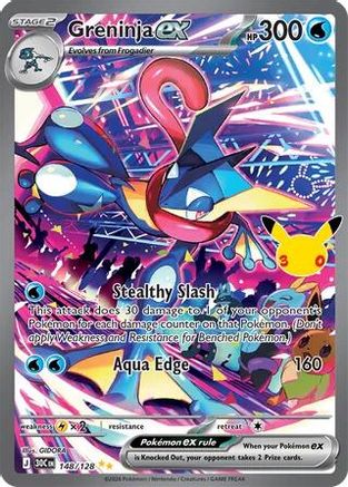 Image of Greninja ex 148/128  - Holofoil ME 30th Celebration - Special Illustration Rare