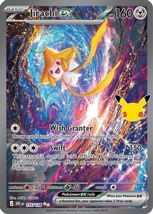 Image of Jirachi ex 155/128  - Holofoil ME 30th Celebration - Special Illustration Rare