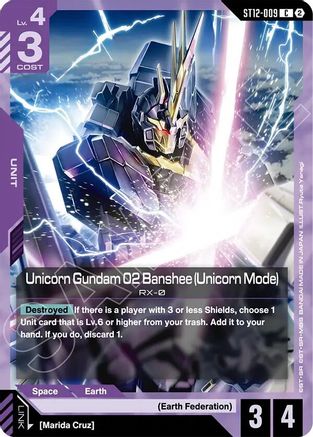 Image of Unicorn Gundam 02 Banshee (Unicorn Mode) (ST12-009) - Starter Deck 12 Raging Onslaught