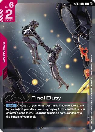 Image of Final Duty (ST13-014) - Starter Deck 13 Silent Barrage