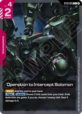 Image of Operation to Intercept Solomon (ST13-015) - Starter Deck 13 Silent Barrage