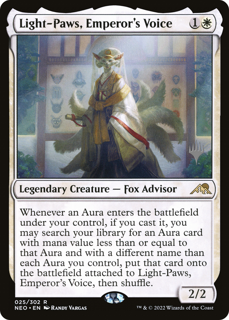 Image of Light-Paws, Emperor's Voice (PPNEO-025) - Kamigawa: Neon Dynasty Promos