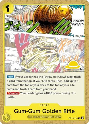 Image of Gum-Gum Golden Rifle (Luffy Deck) (OP15-116) - Set Sail Deck Set