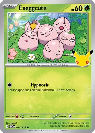 Image of Exeggcute 001  - Holofoil ME 30th Celebration - Common