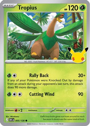 Image of Tropius 005  - Holofoil ME 30th Celebration - Common
