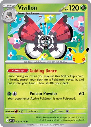 Image of Vivillon 008  - Holofoil ME 30th Celebration - Common