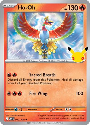 Image of Ho-Oh 012  - Holofoil ME 30th Celebration - Rare