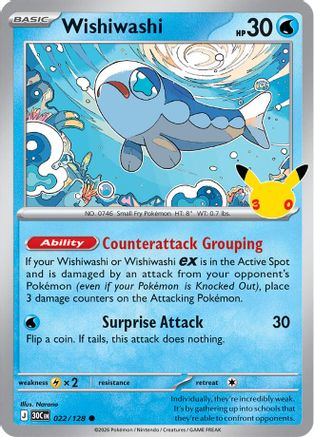Image of Wishiwashi 022  - Holofoil ME 30th Celebration - Common