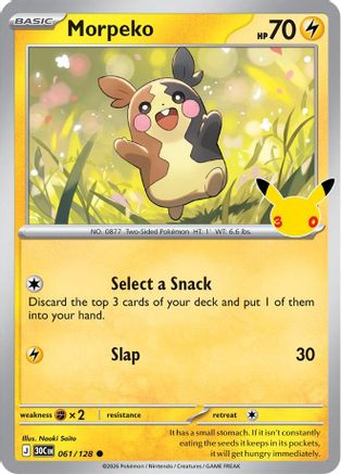 Image of Morpeko 061/128  - Holofoil ME 30th Celebration - Common