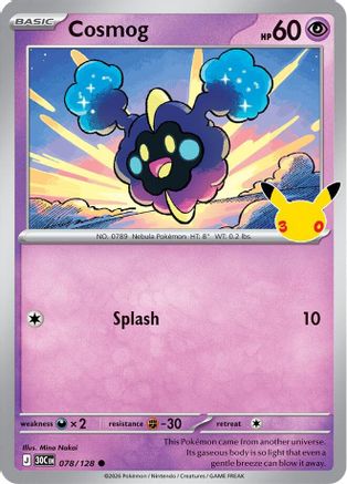 Image of Cosmog 078  - Holofoil ME 30th Celebration - null