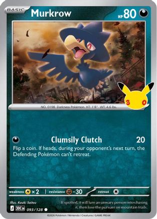 Image of Murkrow 093  - Holofoil ME 30th Celebration - null