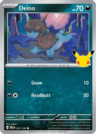 Image of Deino 097  - Holofoil ME 30th Celebration - null