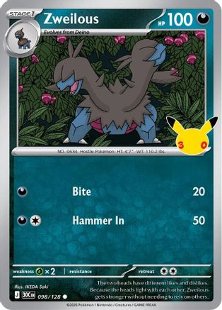 Image of Zweilous 098  - Holofoil ME 30th Celebration - null
