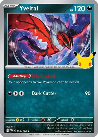 Image of Yveltal 100  - Holofoil ME 30th Celebration - null