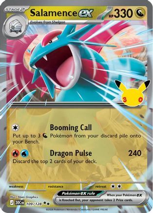 Image of Salamence ex 109/128  - Holofoil ME 30th Celebration - Double Rare