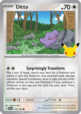Image of Ditto 115  - Holofoil ME 30th Celebration - Common