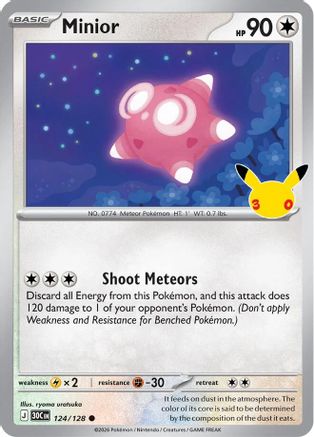 Image of Minior 124  - Holofoil ME 30th Celebration - null