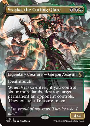 Image of Vraska, the Cutting Glare (Borderless) (FRA-319) - Reality Fracture Foil