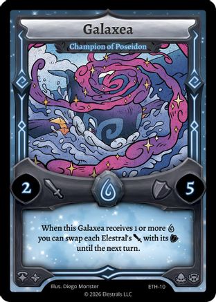 Image of Galaxea - Champion of Poseidon (ETH-10) - Shattered Stars  Ethereal Reverse Holo