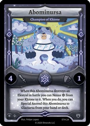 Image of Abominursa - Champion of Khione (ETH-24) - Shattered Stars  Ethereal Reverse Holo