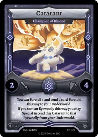 Image of Catarant - Champion of Khione (ETH-25) - Shattered Stars  Ethereal Reverse Holo