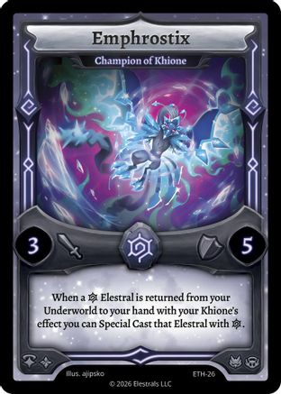 Image of Emphrostix - Champion of Khione (ETH-26) - Shattered Stars  Ethereal Reverse Holo