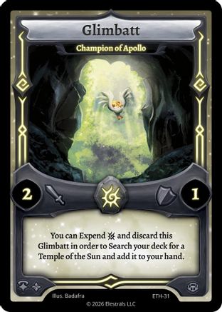 Image of Glimbatt - Champion of Apollo (ETH-31) - Shattered Stars  Ethereal Reverse Holo