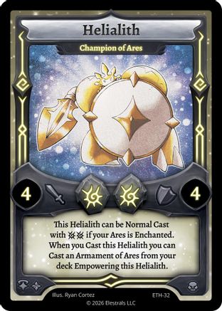 Image of Helialith - Champion of Ares (ETH-32) - Shattered Stars  Ethereal Reverse Holo