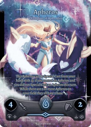 Image of Apheros - Champion of Aphrodite (ETH-38) - Shattered Stars  Ethereal Holo