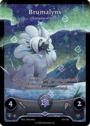 Image of Brumalynx - Champion of Khione (ETH-40) - Shattered Stars  Ethereal Holo