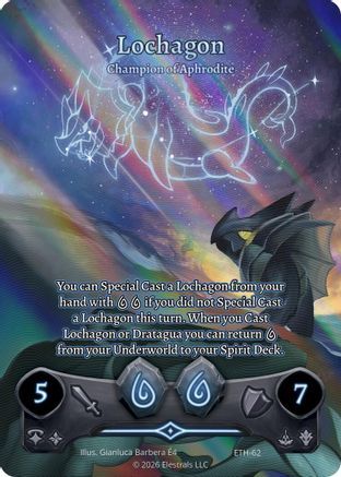 Image of Lochagon - Champion of Aphrodite (ETH-62) - Shattered Stars  Ethereal Holo