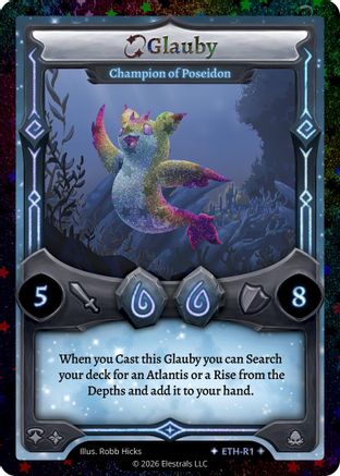 Image of Glauby - Champion of Poseidon (Stellar) (ETH-R1) - Shattered Stars  Ethereal Reverse Holo